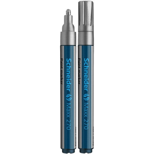 Marker cu Vopsea SCHNEIDER MAXX 270, Scriere 1-3 mm, Culoare Argintie, Marker Colorat, Marker pentru Birou