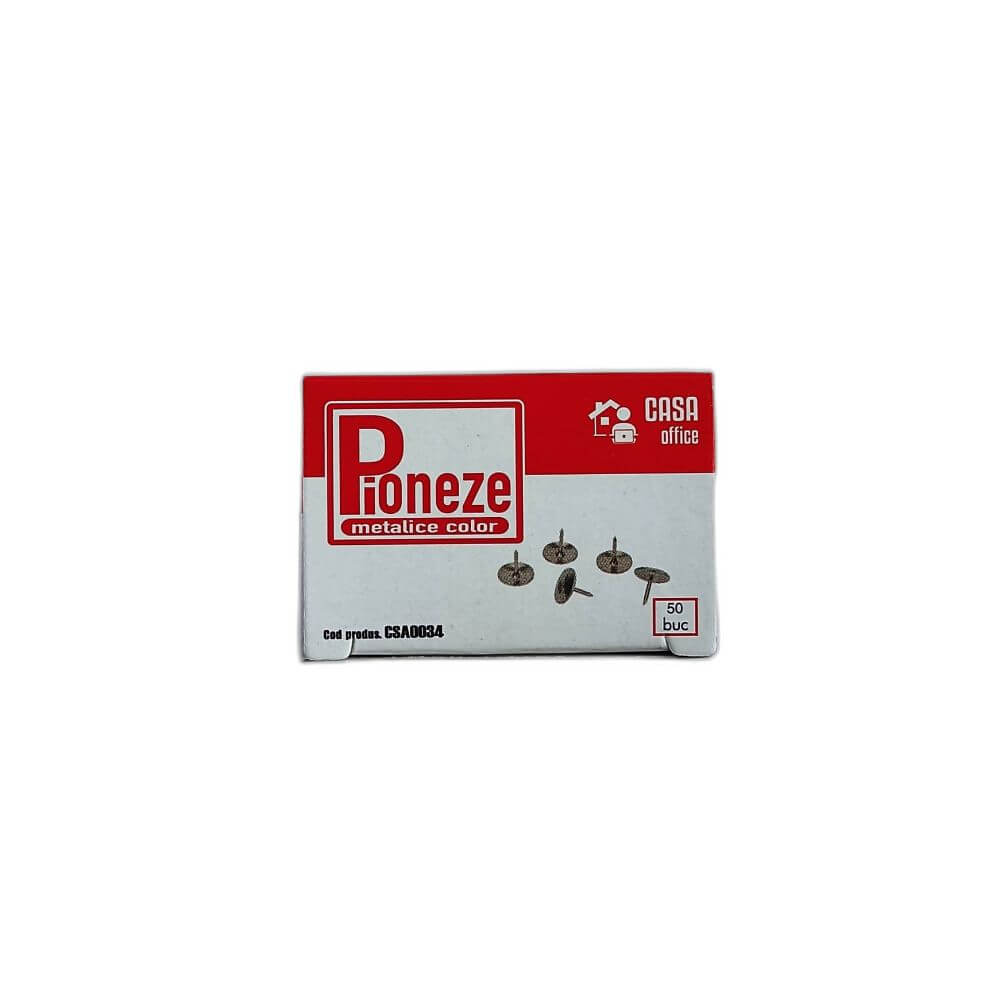 CASA OFFICE Pioneze din Metal, 50 Buc/Set, Culoare Crom