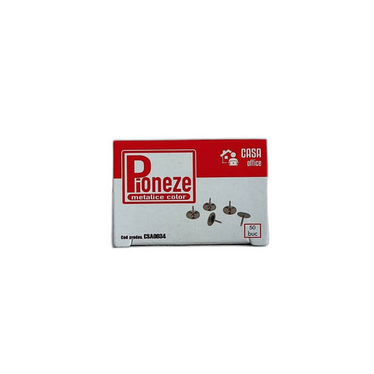 CASA OFFICE Pioneze din Metal, 50 Buc/Set, Culoare Crom