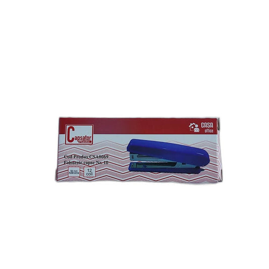 CASA OFFICE Capsator Pentru Hartie, Corp din Plastic, Capse Nr. 10, Capacitate Capsare 12 Coli, Culoare Negru