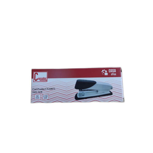 CASA OFFICE Capsator Pentru Hartie, Corp din Plastic/Metal, Capse 24/6-24/8-26/6, Capacitate Capsare 2-50 Coli, Culoare Gri cu Albastru