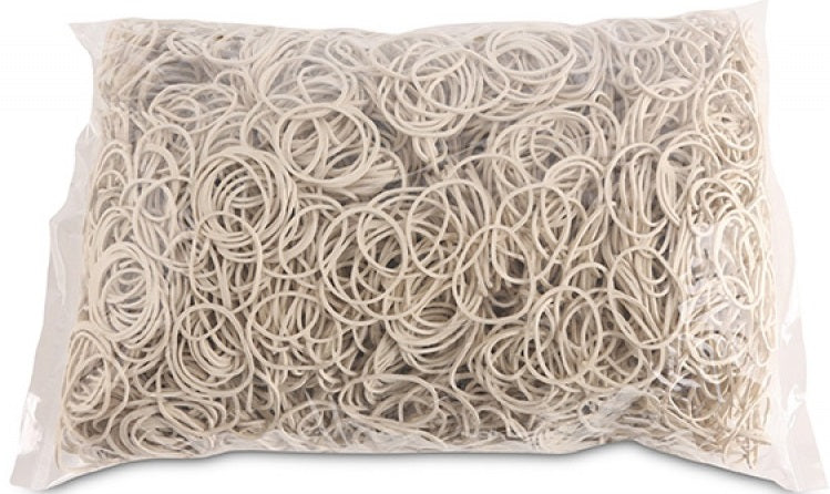 Elastice Pentru Bani, 1.5mm Grosime, D 30mm, 60% Cauciuc, 1000g/punga, Office Products -culoare Alba