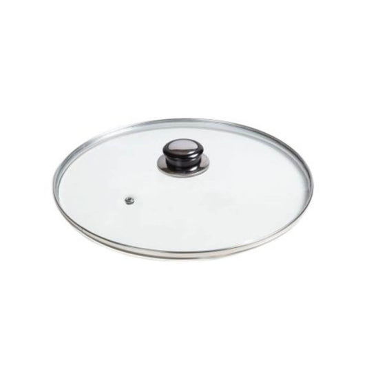 Capac din Sticla Termorezistenta pentru Acoperit Oale si Tigai, Diametru 28 cm, Maner din Plastic