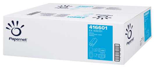 Servetele Pliate Z Albe 2 Straturi, 24x20,3cm, 200 Buc/pachet, 20 Pachete/bax, Papernet