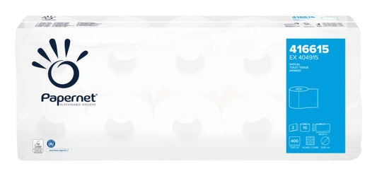 Hartie Igienica Alba, 2 Straturi, 46m, Portionata, 10 Role/bax, Papernet