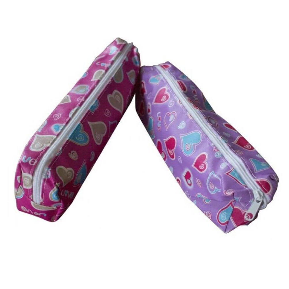 Penar Mic cu Model Inimioare si 1 Fermoar, Dimensiune 19x5.6x3.5 cm - Accesorii Scolare