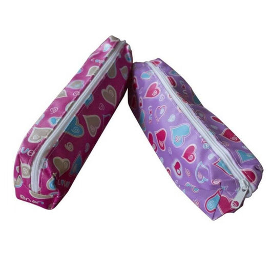 Penar Mic cu Model Inimioare si 1 Fermoar, Dimensiune 19x5.6x3.5 cm - Accesorii Scolare