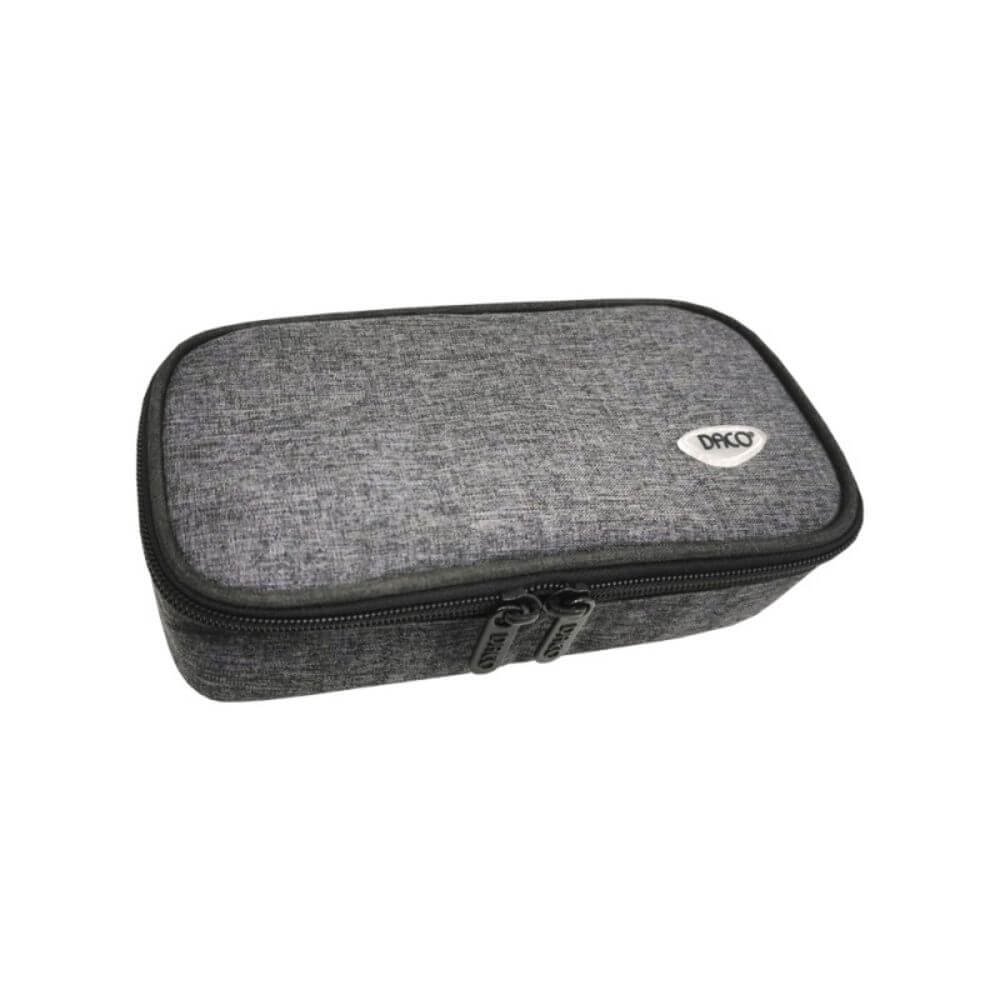 Penar Borseta DACO, 22x6x10, Poliester, Culoare Gri, Borseta pentru Scoala, Penare Tip Borseta, Penar pentru Baieti, Penare cu Fermoar, Penare din Bumbac, Penare de Scoala, Penare Scolare, Penar Scolar, Rechizite Scolare