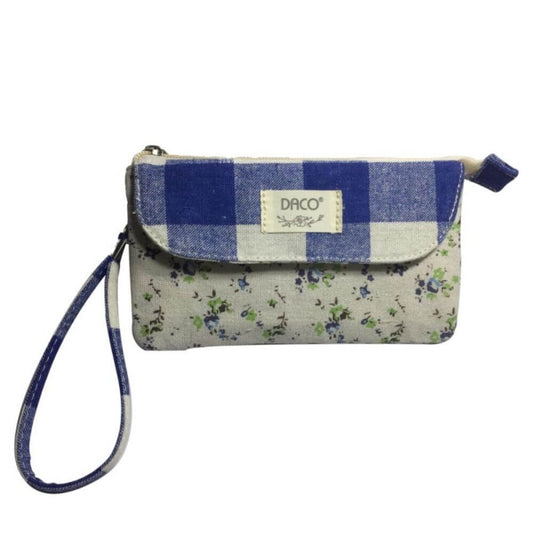 Penar Borseta DACO, 18x10 cm, Material Bumbac, Albastru, Borseta pentru Scoala, Penare Tip Borseta, Penar pentru Fete, Penare cu Fermoar, Penare din Bumbac, Penare de Scoala, Penare Scolare, Penar Scolar, Rechizite Scolare