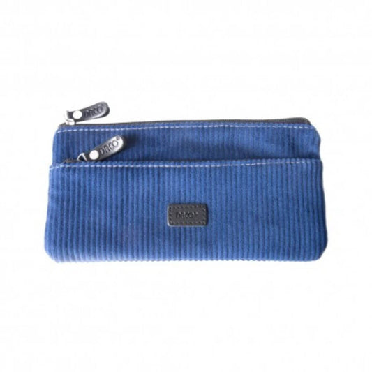 Penar Tip Borseta DACO, 22.5x11 cm, Albastru, Poliester, Doua Fermoare, Penar Scolar, Penar Colorat, Penar cu Fermoar, Penar pentru Scoala, Penar Borseta, Penar Daco, Penar Neechipat, Penar cu Doua Fermoare, Penar Borseta