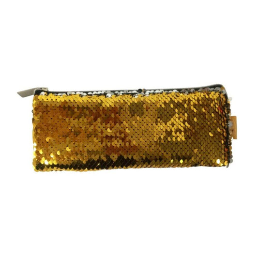 Penar Borseta cu Paiete DACO, 22.5x8.5 cm, Auriu, Borseta pentru Scoala, Trusa Cosmetice, Penare Tip Borseta, Penar pentru Fete, Penare cu Fermoar, Penare cu Paiete, Penare de Scoala, Penare Scolare, Penar Scolar, Rechizite Scolare