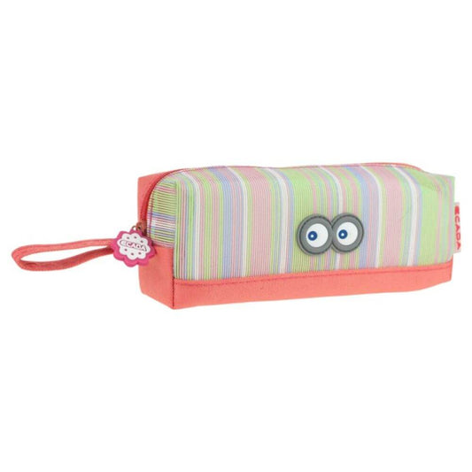 Penar Borseta ECADA, 20x5x6.5 cm, Poliester, Roz, Borseta pentru Scoala, Penare Tip Borseta, Penar pentru Fete, Penare cu Fermoar, Penare de Scoala, Penare Scolare, Penar Scolar, Rechizite Scolare