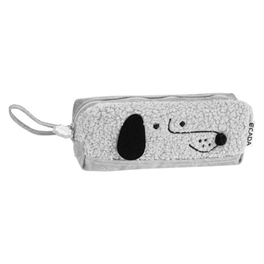 Penar Borseta ECADA, Model Catel, 20x5x6.5 cm, Poliester, Culoare Gri, Borseta pentru Scoala, Penare Tip Borseta, Penar pentru Fete, Penare cu Fermoar, Penare de Scoala, Penare Scolare, Penar Scolar, Rechizite Scolare