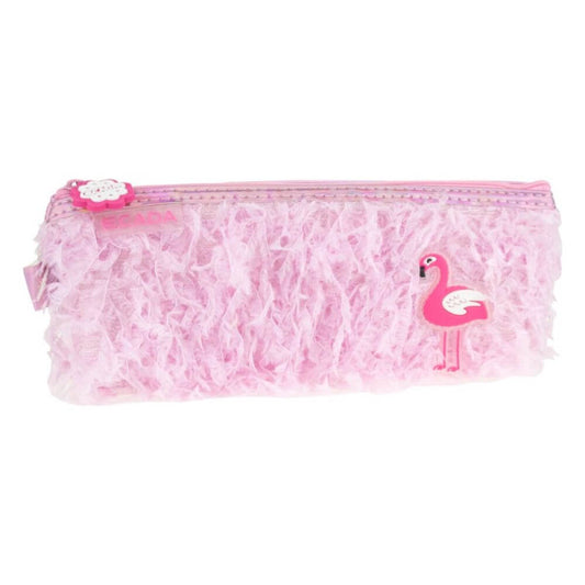 Penar Borseta DACO, Model Flamingo, 22x8.5x3.5 cm, Poliester, Culoare Roz, Borseta pentru Scoala, Penare Tip Borseta, Penar pentru Fete, Penare cu Fermoar, Penare de Scoala, Penare Scolare, Penar Scolar, Rechizite Scolare