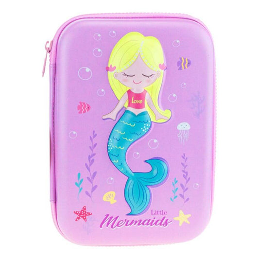 Penar Borseta DACO, Model Sirena, 23x5x16 cm, Poliester, Mov, Borseta pentru Scoala, Penare Tip Borseta, Penar pentru Fete, Penare cu Fermoar, Penare de Scoala, Penare Scolare, Penar Scolar, Rechizite Scolare