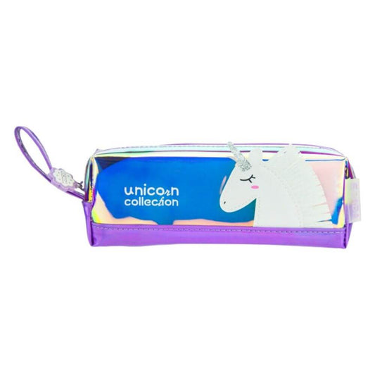 Penar Borseta DACO, Model Unicorn, 20x5x6.5 cm, Piele Sintetica, Culoare Mov, Borseta pentru Scoala, Penare Tip Borseta, Penar pentru Fete, Penare cu Fermoar, Penare de Scoala, Penare Scolare, Penar Scolar, Rechizite Scolare