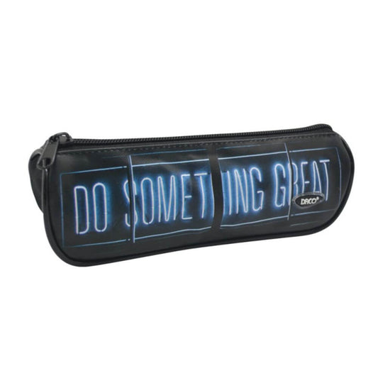 Penar Borseta DACO, 20x7x5 cm, Material Poliester, Negru/Albastru, Borseta pentru Scoala, Penare Tip Borseta, Penar pentru Fete, Penare cu Fermoar, Suport pentru Cosmetice, Penare de Scoala, Penare Scolare, Penar Scolar, Rechizite Scolare