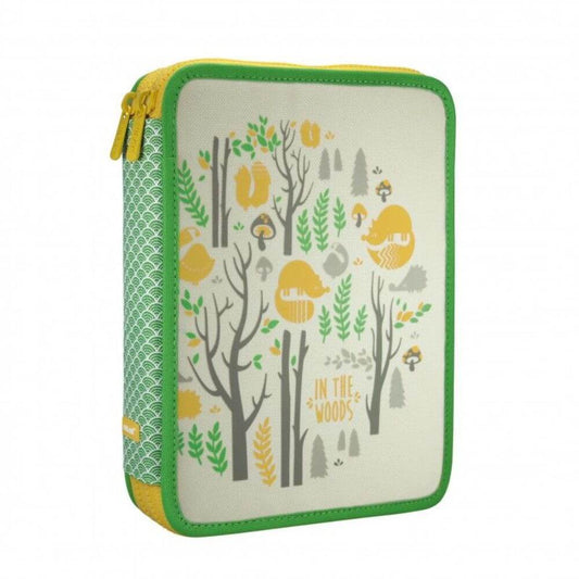 Penar Echipat MILAN, Model Padure, Poliester, Multicolor, Penar Scolar, Penar Colorat, Penar cu Doua Fermoare, Penar Echipat, Penar Milan, Penar cu Doua Compartimente, Penare Echipate, Penar Echipat Dublu, Penar Echipat Doua Compartimente