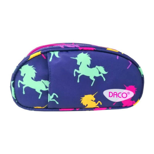 Penar Tip Borseta DACO, Model Unicorn, 21x10x5 cm, Un Fermoar, Poliester, Multicolor, Penare Scoala, Penare Scolare, Rechizite Scolare, Penar Scolari, Penare cu Fermoar, Penar Neechipat, Penar Tip Borseta