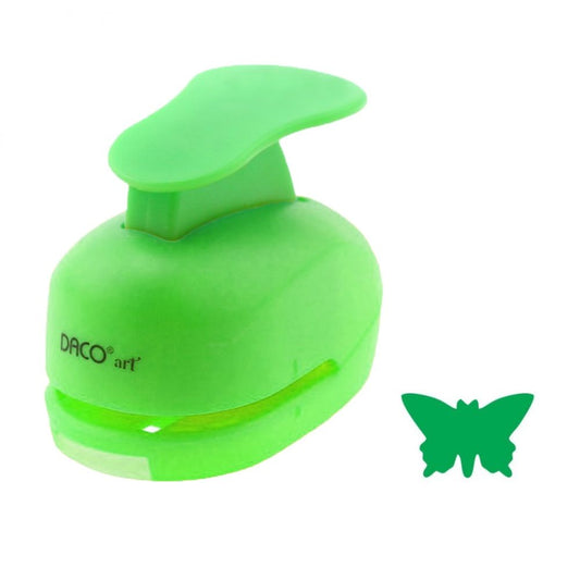 Perforator DACO Hobby, Model Fluture, Plastic/Metal, Diametru 1.8 cm, Verde, Perforatoare Lucru Manual, Perforatoare Activitati Creative, Perforatoare Felicitari si Invitatii, Perforatoare Hartie, Perforator pentru Decoratiuni, Accesorii Craft