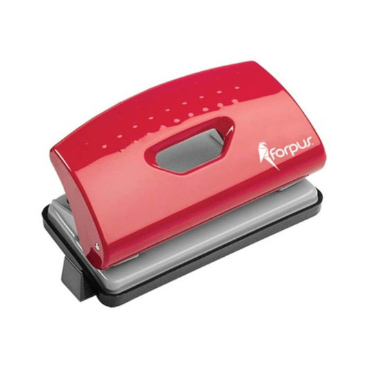 Perforator Metalic FORPUS, 10 Coli, Culoare Rosie, Perforator de Hartie, Perforatoare Manuale pentru Birou, Perforatoare pentru Hartie, Perforator Hartie cu Doua Perforatii, Perforator cu Doua Gauri, Perforatoare de Birou cu Doua Perforatii