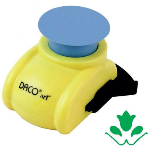 Perforator DACO Hobby, Perforare 2.5 cm, Model Lalea, pentru Colturi, Galben, Perforatoare Lucru Manual, Perforatoare Activitati Creative, Perforatoare pentru Felicitari si Invitatii, Perforatoare Hartie, Perforator pentru Decoratiuni, Accesorii Craft