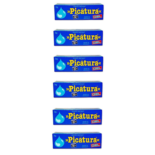 Adeziv Universal Picatura, 3 ml, 6 Buc/Set, in Blister,Transparent, Adeziv Instant , Adeziv Puternic, Lipici Universal, Adeziv pentru Lipit, Adeziv pentru Lipit Metale, Adeziv Cauciuc, Adeziv pentru Portelan, Super Glue