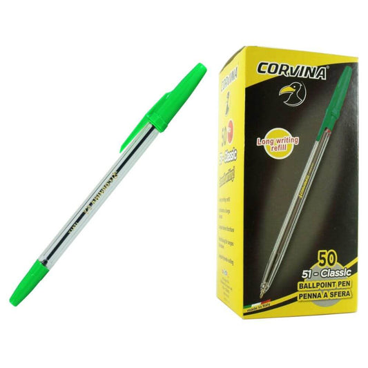 Pixuri CORVINA, Varf 1 mm, 50 Buc/Set, Scriere Verde, Simple, Plastic Transparent, Pixuri fara Mecanism, Set Pixuri Verzi, Pix Verde, Pixuri Scoala, Pixuri Verzi, Set Pixuri Scoala, Set Pixuri Colorate, Pix Colorat, Pixuri Colorate