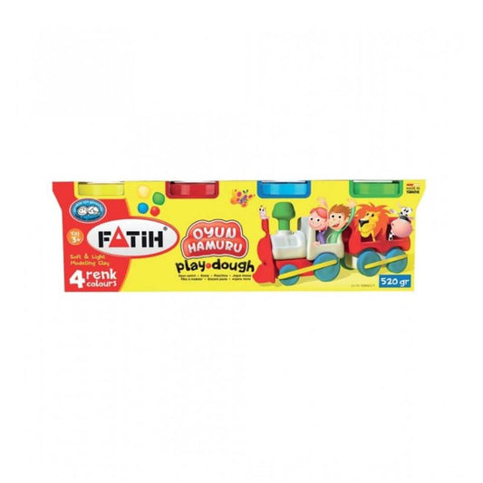Plastilina Usoara FATIH Play Dough, 4 Culori/Set, Multicolor, 130 g, Plastilina Tub, Tuburi cu Plastilina, Plastilina Colorata, Plastilina pentru Copii, Plastilina pentru Modelat, Plastilina Modelatoare, Plastiline pentru Gradinita, Set Plastilina