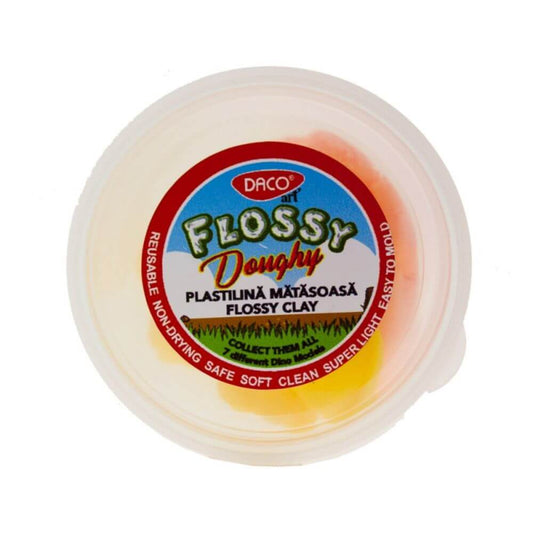 Plastilina Colorata DACO, 45 g, Model Flossy Dough, Plastilina Matasoasa, Plastilina Model Dinozauri, Plastilina Colorata, Plastilina pentru Copii, Plastilina pentru Modelat, Plastilina Modelatoare, Plastiline pentru Gradinita, Set Plastilina