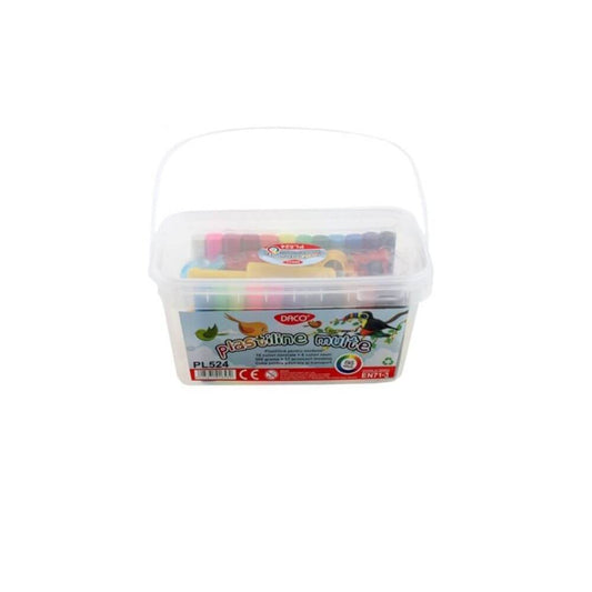 Plastilina DACO, 500 g, 14 Culori/Set, Batoane de Plastilina, Plastilina Colorata, Plastilina pentru Copii, Plastilina pentru Modelat, Plastilina Modelatoare, Plastiline pentru Gradinita, Set Plastilina