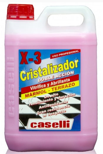 Detergent Caselli - X3, Cristalizator + Polish, Pentru Cladiri De Birouri Si Mall-uri, 6 Litri - Roz