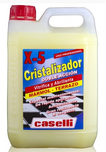 Detergent Caselli - X5, Cristalizator + Polish, Pentru Spalare Cu Masina Rotativa, 6 Litri - Galben