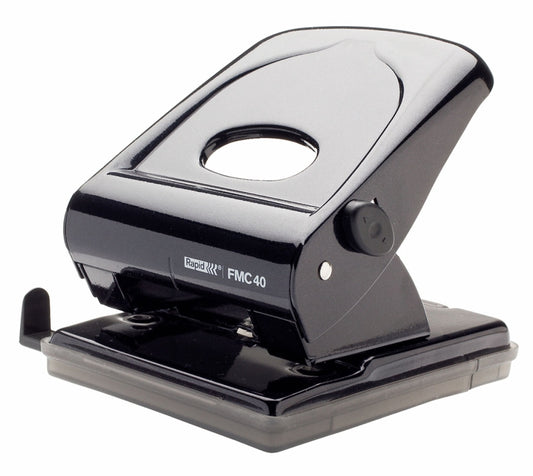 Perforator metalic Rapid FMC40, 40 de coli, cutie, negru