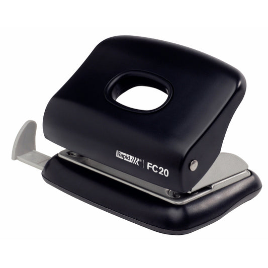 Perforator plastic Rapid FC20, 20 de coli, cutie, negru
