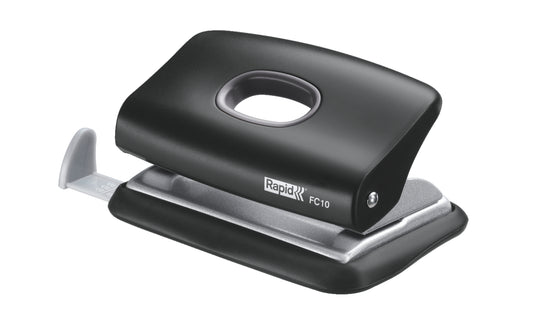 Perforator plastic Rapid FC10, 10 coli, cutie, negru