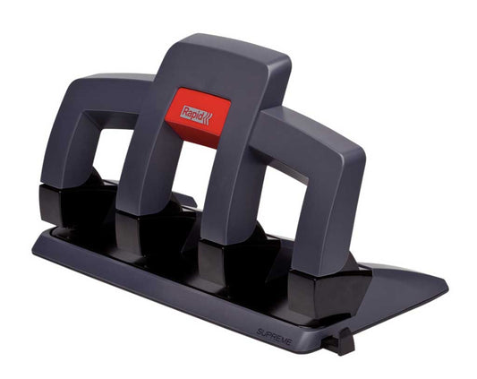 Perforator metalic Rapid Supreme SP34 PressLess, 30 coli, 4 perforatii, cutie, negru