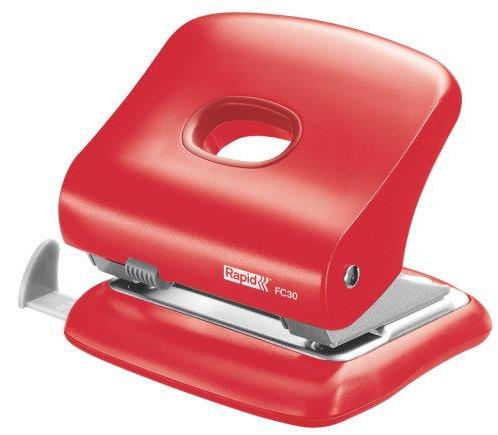 Perforator Plastic Rapid Fc30, 30 De Coli, Cutie, Rosu Deschis