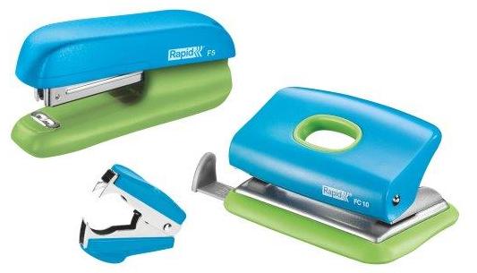 Set Capsator Plastic Rapid F5, Perforator Plastic Fc10 Si Decapsator, 10 Coli, Blister, Albastru-ver