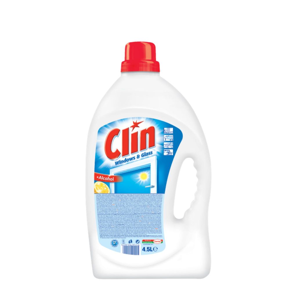 Detergent Geamuri CLIN Professional, Cantitate 4.5 L, Parfum Lamaie, Solutie Curatat Geamuri, Detergent de Geamuri, Solutie Spalat Geamuri, Detergent Geamuri Clin, Detergent pentru Sticla, Solutii si Produse de Curatenie