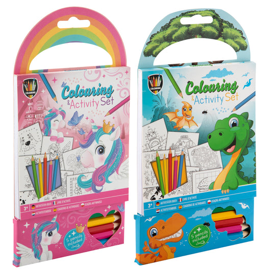 Carte de colorat Creative Craft, 22x11 cm, cu 5 creioane colorate