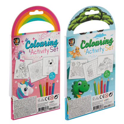 Carte de colorat Creative Craft, 22x11 cm, cu 5 creioane colorate