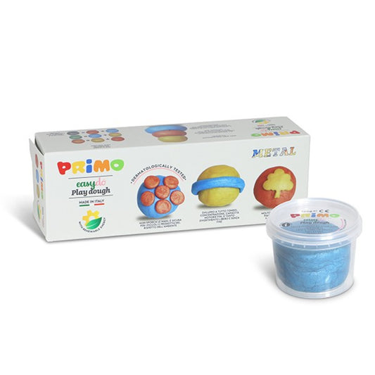 Plastilina Morocolor Primo, 3 Culori Metalizate In Recipient Plastic, 100g