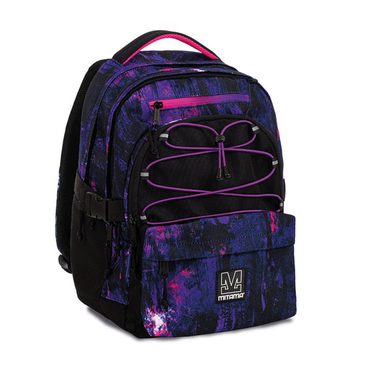 Ghiozdan Mitama, 3 Compartimente, Design Mov Cu Negru, 43 X 32 X 22 Cm