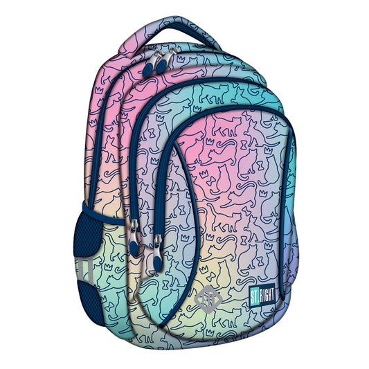 Ghiozdan Bp26 St Right Ombre Cats 3 Compartimente, 39x27x17 Cm