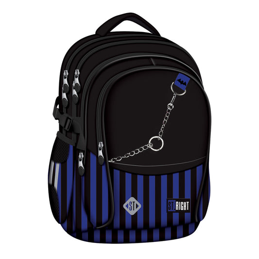 Ghiozdan Bp01 St Right Black And Blue 4 Compartimente, 43x32x21 Cm