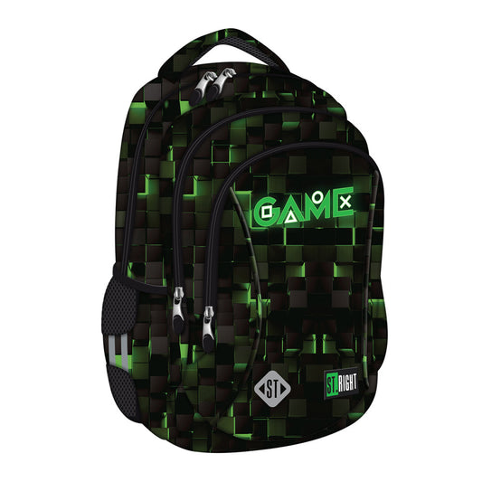 Ghiozdan Scolar Majewski St Right, Bp26 Xl, Green Game, 3 Compartimente, 45 X 35 X 20 Cm