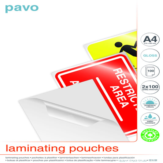 Folie Laminare Pavo, A4, 100 Microni, 100 Bucati