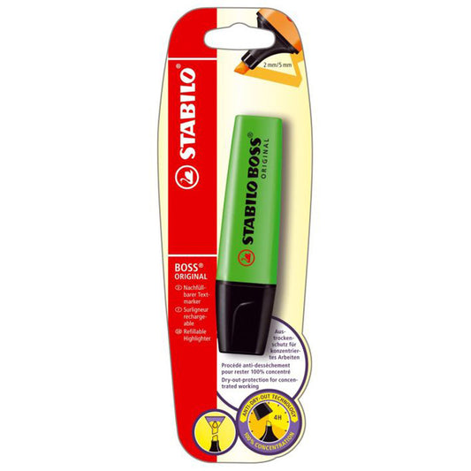 Textmarker Stabilo Boss Original, Verde, Blister