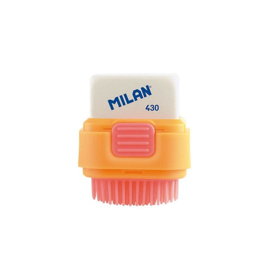 Radiera MILAN Mimo, Carcasa Plastic cu Perie, Multicolor, Radiera Colorata, Radiere, Guma de Sters, Gume de Sters, Radiera Creion, Radiere Creion, Radiera Cauciuc, Radiera Simpla, Instrumente de Sters, Rechizite
